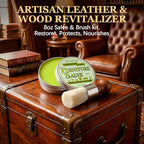 Furniture & Leather Repair Salve with Brush, Wood, Vinyl, Leather, Polisher, Cleaner and Conditioner for Furniture, Saddle, Moisturizer, Restorer for Car Seat, Couch, Shoe, Purse, Boot - 8oz