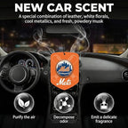 MLB New York Mets Car Air Freshener - Team Logo Scented Hanging Air Freshener, Orange Shield Design with "NY Mets" Logo, Sports Fan Auto Fragrance for Cars, Trucks, Home (2 Pack)