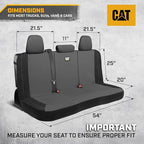CAT PU Leather Rear Bench Seat Cover – Gray, 60/40 Split Fit for Cars, Trucks, SUVs – Waterproof, Scratch-Resistant, Semi-Universal Fit Rear Seat Protector for Most Auto Interior – Easy Install