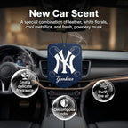 MLB New York Yankees Car Air Freshener - Team Logo Scented Hanging Air Freshener, Blue Shield Design with "NY Yankees" Logo, Sports Fan Auto Fragrance for Cars, Trucks, Home (2 Pack)