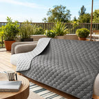 gogobunny 100% Double-Sided Waterproof Dog Bed Cover Pet Blanket Sofa Couch Furniture Protector for Puppy Large Dog Cat, Reversible (82x120 Inch (Pack of 1), Dark Grey/Light Grey)