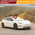 Car Windshield Sunshade for Tesla Model Y/3 - Folding Front Window Sun Shade Cover with Upgraded UV Protection Fabric, Professional Accessories for Tesla Model 3/Y 2016 to 2026 with a Storage Bag