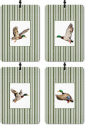 Vintage Duck deer dog Car Air Freshener 4 Pcs,green stripe Rustic Farmhouse Farm Animal Air Freshener Hanging for Cars Books Closet Drawer,Mallard Duck Lover Gifts Car Accessories for Women Men