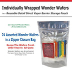 Wonder Wafers Car Air Freshener, Sample Pack, Resealable Vapor Barrier Bag, Includes All 24 Scents (24 Pack)