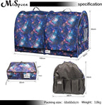 Mispace Portable Twin Compartment Show House Cat Cage/Condo - Easy to Fold & Carry Kennel - Comfy Puppy Home & Dog Travel Crate with Portable Carry Bag/Two Hammocks/Mats and Collapsible Litter Box