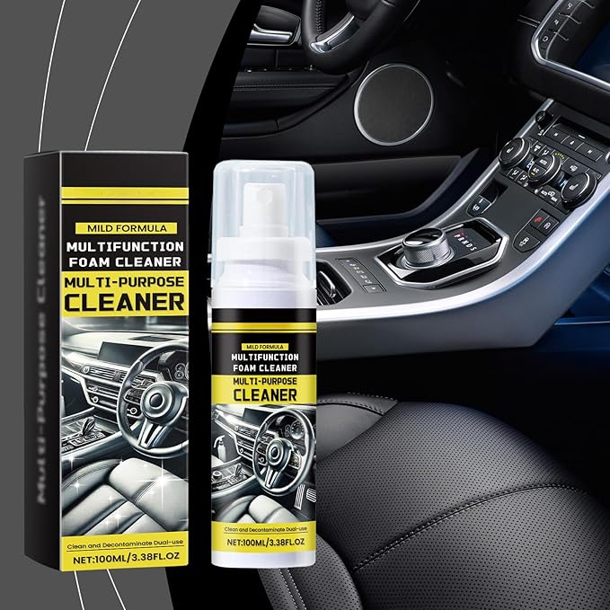 Automotive interior cleaner Indoor decoration cleaner Car seat cleaner Suitable for leather, vinyl, plastic, rubber, etc (2pc)