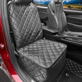 Heavy Duty Car Seat Cover for Dogs,Waterproof PU Leather Car Front Seat Cover, Anti Slip Captain Seat Protector for Dogs & Humans,Fit for Most Vehicles, Pickups,Trucks, SUVs(Black)