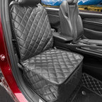 Heavy Duty Car Seat Cover for Dogs,Waterproof PU Leather Car Front Seat Cover, Anti Slip Captain Seat Protector for Dogs & Humans,Fit for Most Vehicles, Pickups,Trucks, SUVs(Black)