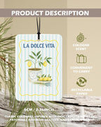 Preppy Beach Lemon Cologne Car Air Freshener 4 Pcs, Meet Me at the Beach Hanging Air Freshener for Cars Bathroom Dorm Books Decor, Summer Girly Accessories Gifts for Women Girls