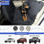 4Knines Dog Backseat Cover with Hammock for Cars, SUVs, and Trucks – Waterproof Layers, Nonslip Seat Protector, Durable Nylon Clips, K9 Shield with Heavy Duty Thread, (Regular, Grey)