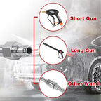 120" Pressure Washer Extension Wand, Power Washer Extension Pole with 5 Nozzle Tips - Pressure Washer Lance Wands 4000 PSI, Curved Gutter Cleaner Attachment, 1/4" Quick Connect for High-Reach
