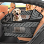 Dog Car Seat for Large Dogs, Back Seat Extender for Dogs, Foldable Pet Car Seat with Waterproof Oxford Fabric and Non-Slip Bottom, All-Around Protection and Strong Support, Grey