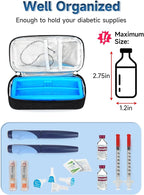 YOUSHARES Insulin Cooler Travel Case for Pen & Vials, Temperature Display Diabetic Medication Cooling Bag with Protective Ice Brick, TSA Approved Refrigerated Diabetes Supplies Carrying Organizer