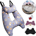 Car Pillow for Kids, Car Neck Head Support Cushion Set,Travel car seat Safety Pillow,h Shape car Sleeping Pillow Kids,Pillow case can be Disassembled and Washed (E)