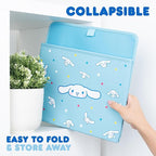 Sanrio Cinnamoroll Car Trunk Organizer & Steering Wheel Cover Set – Cute, Non-Slip, Soft Grip Car Accessories for Women – Collapsible Storage Bin for Groceries, Tools & Travel – 12.5"L x 12.5"W x 9"H