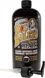 Doc Baileys Leather Black Care -Premium Quality All In One Leather Cleaner, Conditioner, Waterproofer & Protectant - For your Car, Bike, Horse Tack, Home Decor and Other Leather Needs 32oz Bottle