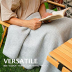 PuTian Merino Wool Camp Blanket - 36" x 63" Great for Bed Couch Camping Outdoors Travel Emergency -Large Warm Soft Washable Wool Throw