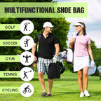 2 Pcs Smell Proof Cleat Bag for Sports, 4 Layer Odor Absorbing Soccer Football Baseball Golf Shoe Bag, Waterproof Mud Resistant Shoe Storage Pouch Fits up to Size 14 (Black,Red)