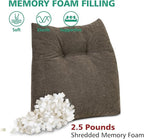 Shinnwa Lumbar Support Pillow for Office Chair, Memory Foam Back Support Pillow for Back Pain Relief, Car, Chair and Couch, 15x17.5x4.5in, Brown