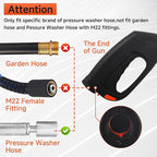 Pressure Washer Gun Kit, Replacement Pressure Washer Extension Wand with Nozzle– Compatible with Some of Portland Husky Black Decker Ford Pulsar ShopForce Taskforce Powerwasher Taskmaster