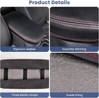 Center Console Cover for Toyota RAV4 2019-2025, Upgraded PU Leather Armrest Cover for RAV4 Adventure/Hybrid/XLE/LE/Limited/TRD Off-Road/Premium/XLE Premium (Red Stitching)