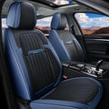 Coverado Car Seat Covers Front, Seat Covers for Cars, Waterproof 2-Pack Car Seat Cushions, Leather Carseat Seat Protectors, Universal Seat Covers Fit for Most Sedans SUV Pick-up Trucks(Blue&Black)