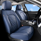 Coverado Car Seat Covers Full Set, Luxury Faux Leather Seat Covers for Cars, Waterproof Car Seat Protector, Blue Car Seat Cover, Universal Automotive Seat Covers Fit for Most Sedan SUV Trucks