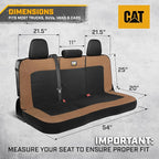 Cat MeshFlex Beige & Black Rear Seat Cover for Car – Durable Canvas & Mesh Design 60/40 Split Bench Protector for Cars, Trucks & SUVs – Back Seat Cover for Rear Bench – Interior Car Accessory