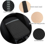 Bling Leather Car Armrest Box Cover,Car Center Console Protector with Colorful Crystal Rhinestones,Anti-Scratch Waterproof Car Armrest Seat Pad for Most Car,SUVs,Trucks (Black)
