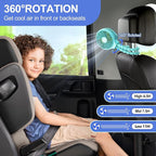 WiHoo Portable Stroller Fan, 11H Ultra-long Battery Life 3 Speed 360°Rotate, USB Rechargeable or Battery Operated Cooling Clip On Personal Fan for Baby Crib Travel Car Seat Blue