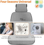 Sojoy IsoTowel Car Seat Cover for Front Seat,Breathable Fabric with Non-Slip Bottom,Comfort Car Seat Protector for Cold Weather (Black & White)