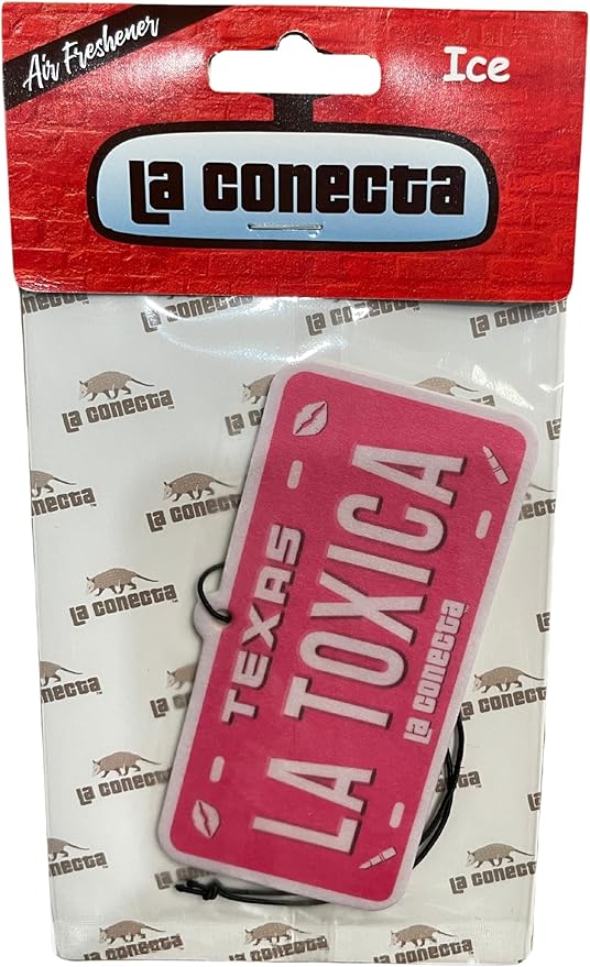 La Toxica Pink license plate ice scented air freshener