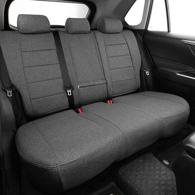 coverdream RAV4 PHEV Seat Covers Custom Fit for 2019-2024 2025 Toyota RAV4 Hybrid XSE,Hybrid SE,Prime SE/XSE,Full Coverage,Airbag Compatible,Polyester Car Seat Protector (Full Set,Gray)
