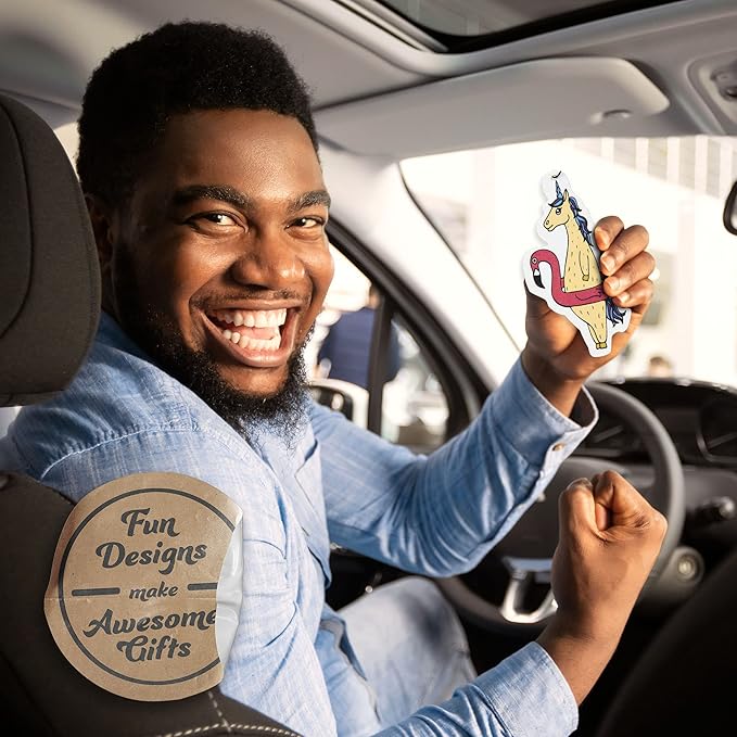Cute Funny Unicorn Flamingo Car Air Freshener 4 Pack Scented With Premium Oils By Fresh Fresheners