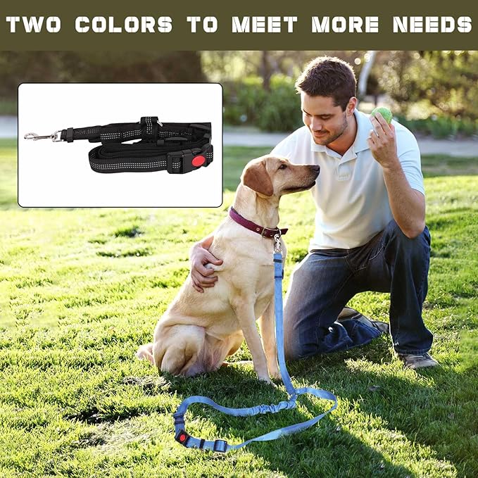2 Pack Dog Seat Belt Tether for Golf Cart, Pet Dog Seat Belt Harness for Car, Adjustable Golf Dog Collar Leash for Golf Cart Pet Safety Protection to Prevent Accidental Injury