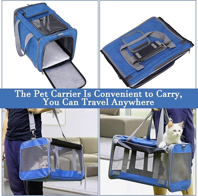 Soft Cat Carrier,Small Dog Crate,Pet Travel Bag Dogs Cats Car Carriers Puppy Backpack Portable Kennel Purse Crates for Kitten Tote Cage Carry Sling Pets Box Foldable Kennels Collapsible Bags