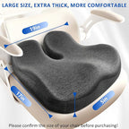 Thickened Seat Cushions for Office Chairs,Ergonomic Memory Foam seat Cushion，Sciatica Pain Relief Pillow for Long Sitting，Coccyx Cushion for Tailbone Pain,Office,Car,Pregnancy,Wheelchair