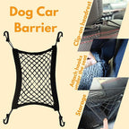 Dog Car Accessories Essentials Kit, with 2 Retractable Harness Adjustable Seat Belt Leash, Portable Collapsible Pet Bowl, Car Net Barrier for Dogs in Vehicle, and 4 Headrest Hooks for Hanger