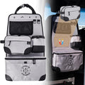 Living in a Bubble Seat back Organizer – Magnetic Toiletry and Cooler Pouch, Cordura Car Backseat Storage with Device Holder & Hooks, Multi-Compartment Utility Bag for Campervans & Family Travel