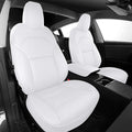AOMSAZTO Seat Covers for Model 3 2024 2025 (Not Performance)-Full Set Leather Waterproof Car Seat Covers Airbag-Ready Design for Tesla Model 3(with Armrest & Rear Door Pads Cover)-White