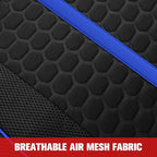 Breathable Premium Car Seat Covers Front Set，3D Air-Mesh Seat Covers for Cars，Comfortable Safety Airbag Compatible，Universal for Most Cars Sedan Truck SUV(Black/Blue)