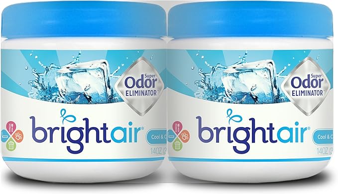 Bright Air Solid Air Freshener and Odor Eliminator, Cool and Clean Scent, 14 Ounces, 2 Pack
