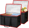Bodaon 2-Pack Insulated Food Delivery Bag, XXXL Grocery Shopping/Catering/Bags, Rideshare Delivery Bag, Thermal Cold/Hot Styrofoam Carrier for Shopping/Travel/Catering/Car,