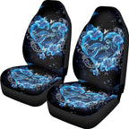 BIGCARJOB Turtle Couple Car Seat Covers Set Universal Car Interior Seat Rugs 2 Pcs Auto Front Seat Protector Set for Men Women Car Accessories Set