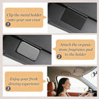 Car Air Freshener - Stone Air Freshener - Car Odor Eliminator - Car Fresheners Long Lasting - Variety 3 Pack Starter Kit - VISOR CLIP INCLUDED (Teak-Cabana-Grove)