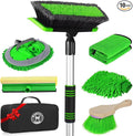 Car Wash Kit, 62'' Car Wash Brush with Long Handle, Soft Bristle Scratch-Free Car Detailing Brush Cleaning Kit, with Wash Mitt Towel Window Squeegee Tire Brush for Car SUV Truck RV Cleaning
