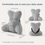 Lumbar Back Pillow (Pat. Pend), Supportive Back Cushion for Bed, Couch & Recliner, Ergonomic Lumbar Pillow with Customizable Firmness for Lower Back Pain Relief, Zinc Gray