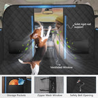 Back Seat Extender for Dogs-Large Space, High Barrier Hard Bottom Dog Car Seat Cover for Back Seat Hold 420lb, Backseat Protector Pet Bed, Waterproof Dog Hammock for Car SUV and Trucks, Black