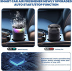 Smart Car Diffuser for Essential Oil with Smart Spray Modes (3 Settings) & Essential Oil Monitor, USB-C Rechargeable, Auto On/Off,Long Lasting (3 Scents Refills) Car Scent with 4 Ambient Light