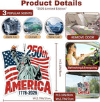 9Pcs USA 250th Anniversary Car Air Freshener, 1776-2026 Semiquincentennial Commemorative Hanging Ornament, Patriotic Double-Sided Scented Tablet, 2026 Independence Day Souvenir Gifts (Style 2)